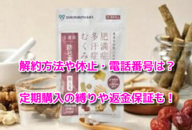 防已黄耆湯錠SXの解約方法や休止・電話番号！定期購入の縛りや返金保証も