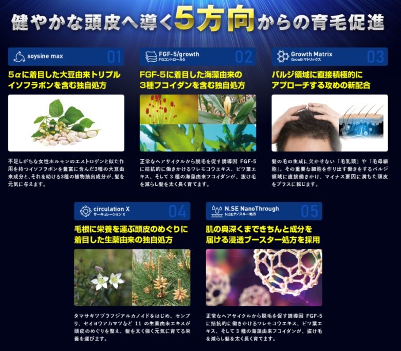 5つの独自処方
